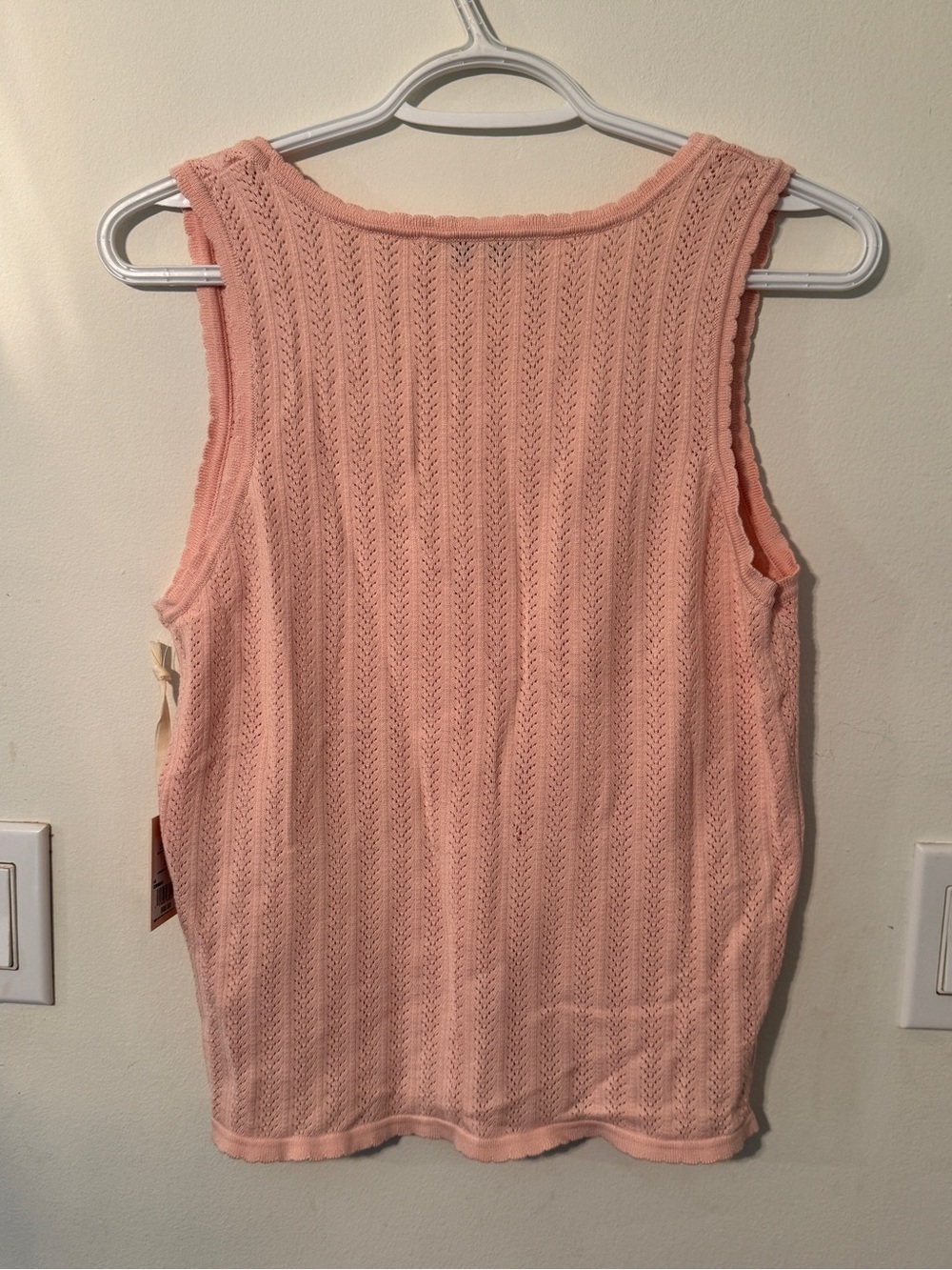Black Tape_ Peach-Pink Knit Tank Top - Picture 2 of 3